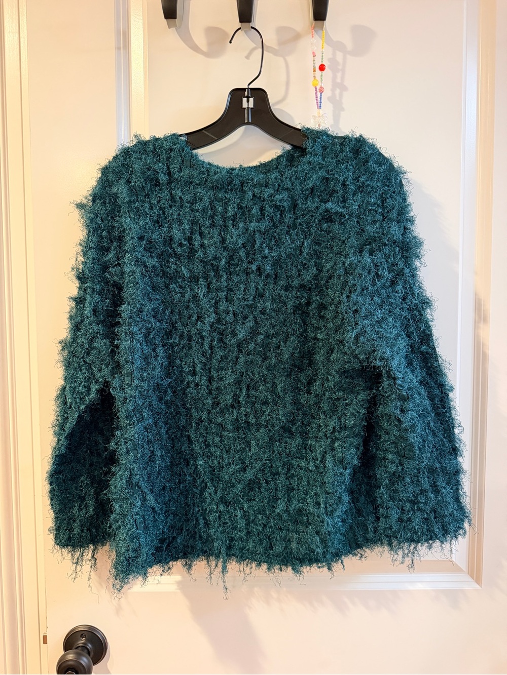 Issey Miyake Teal Fuzzy Crewneck Sweater